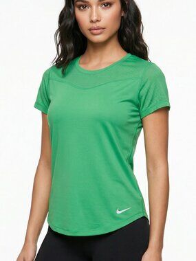 Nike Pro Dri-Fit Mesh Training Shirt Women's Size Medium M in Green